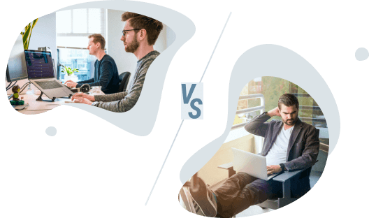 Illustration of the remote work and the relaxation