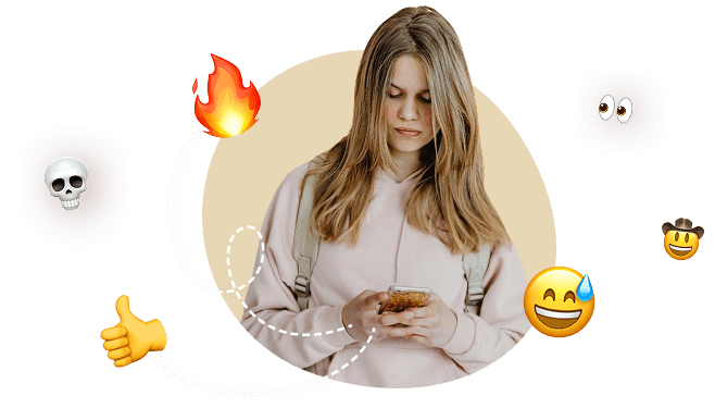 Chatting with emojis illustration