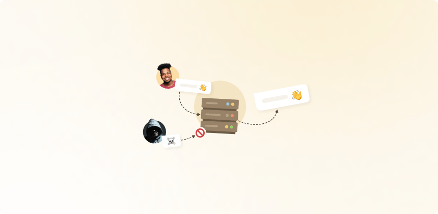 Illustration of the chat conversation blocking