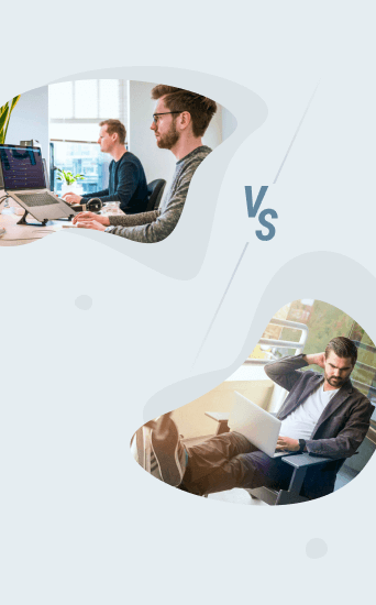 Illustration of the remote work and the relaxation
