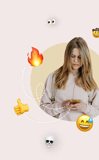 Chatting with emojis illustration