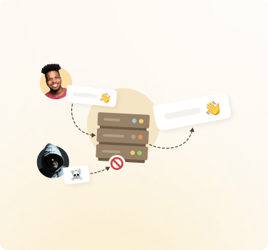 Illustration of the chat conversation blocking