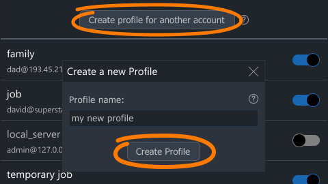 Menu item that opens Application profiles manager