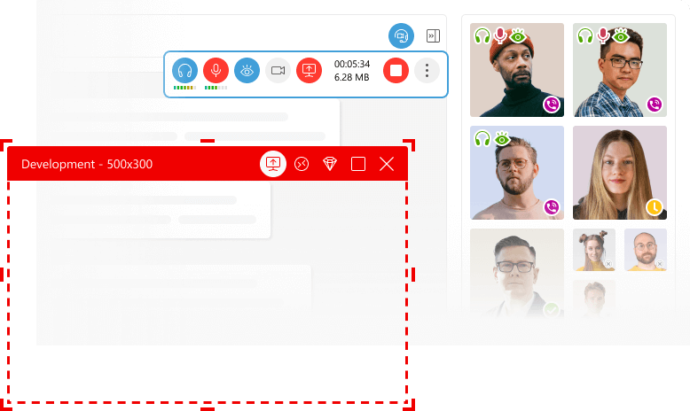Screen sharing in Virola messenger