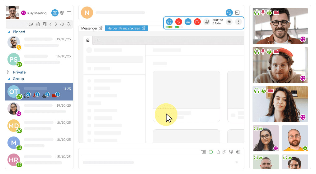 Voice meetings in self-hosted Virola messenger