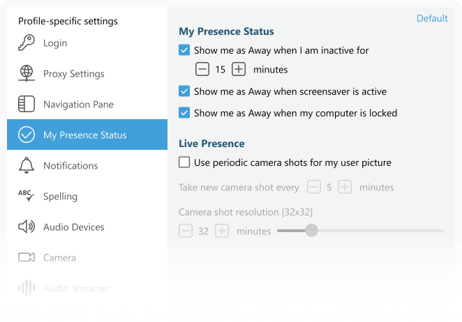 How to enable automatic switching to away mode