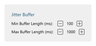 Audio encoder settings in Virola Client