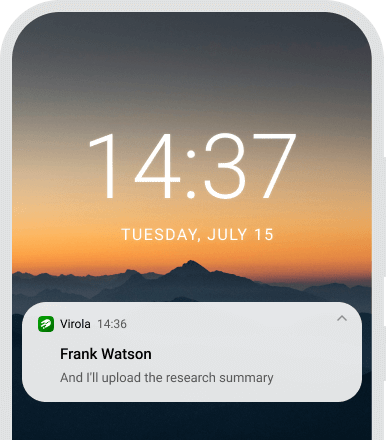 Example of Virola push notification