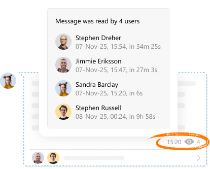 Illustration of message delivery and read details
