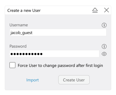 Screenshot of 'Create a new user' form