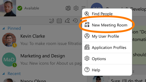 How to create a new meeting room