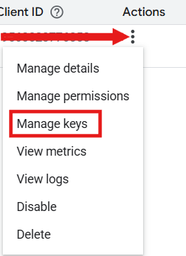 Screenshot of Firebase Project settings