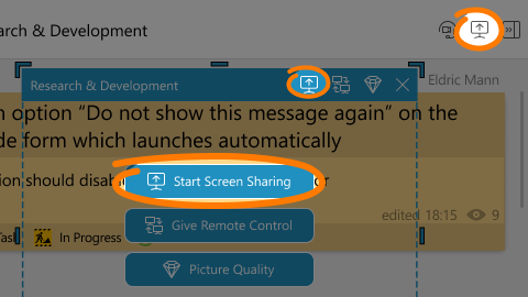 How to enable screen sharing in Virola