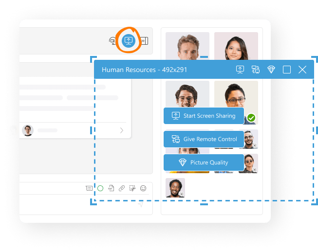 Illustration of screen sharing feature