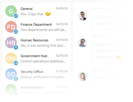 Example of several topic-based channels