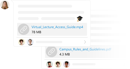 Illustration of files shared in secure messenger