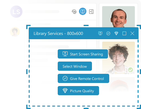 Screenshot of screen sharing session