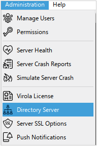 Directory server menu