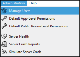 Manage users menu