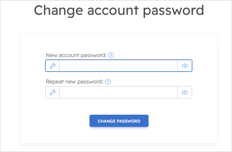 Change account password form
