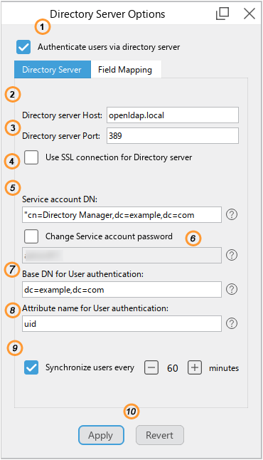 Directory server configuration