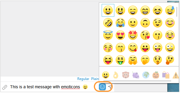 Adding emoticons to chat messages