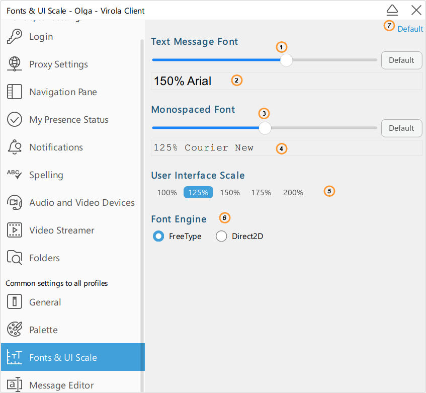Fonts and UI Scale Fonts and UI Scale