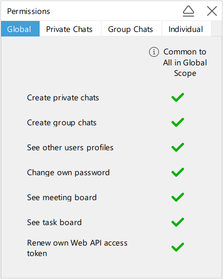 Global permissions for all users Global permissions for all users