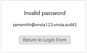Invalid password error