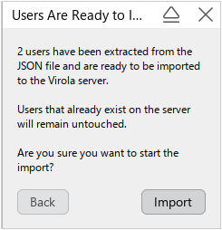 Start users import from JSON