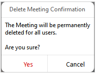 Meeting removal confirmation