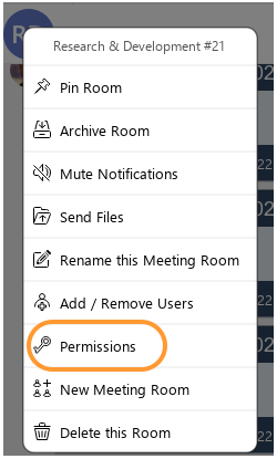 Chat room permissions