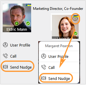 Sending a nudge to a user