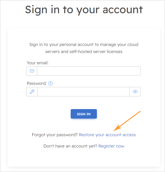 Restore your account access