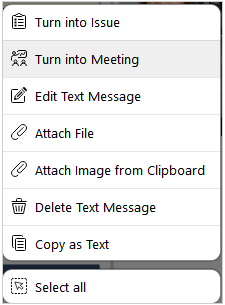 Make a meeting from a message