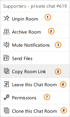 User group room options