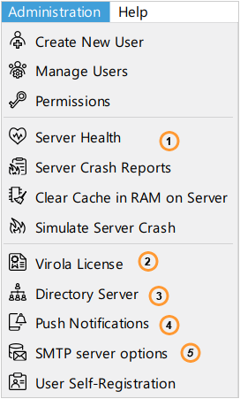 Virola Server configuration