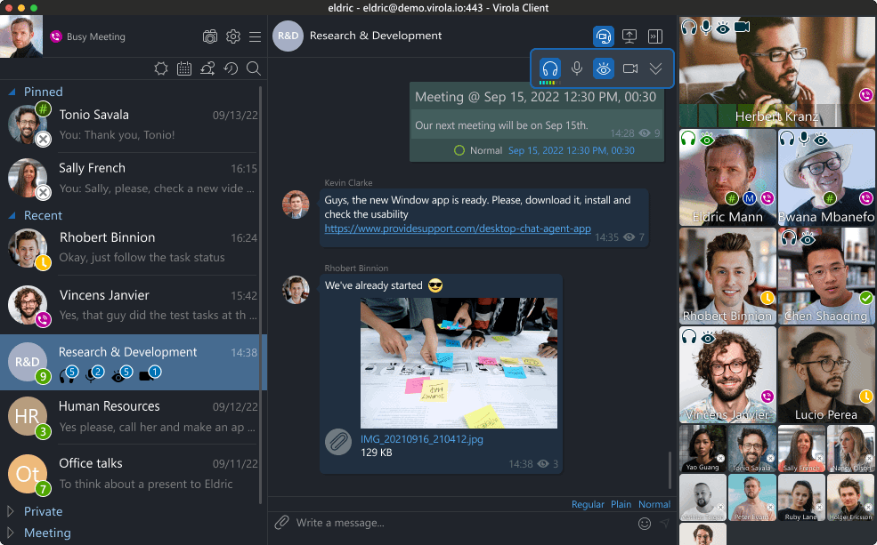 Screenshot Virola Messenger version 2.x