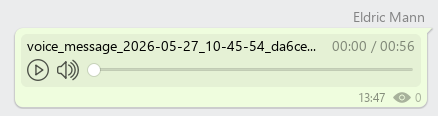 Screenshot of voice message in chat