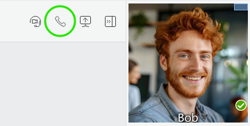 Screenshot of chat room toolbar with new 'Call' option